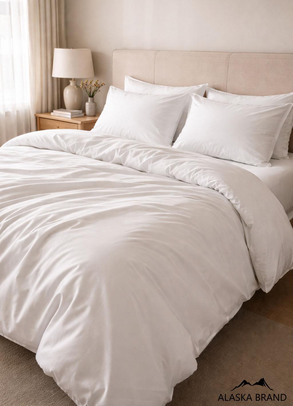 מצעי 100% כותנה מצרית אריגת סאטן 500 חוט - לבן שבור