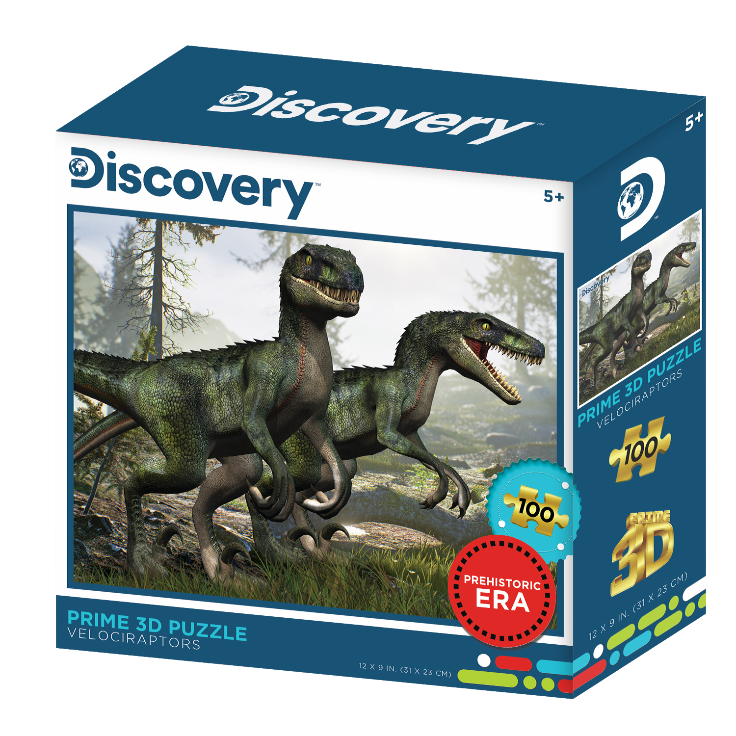 פאזל תלת מימד זוג דינוזאורים ולוקריפטור 100 חלקים מבית Prime 3D