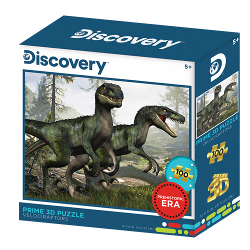 פאזל תלת מימד זוג דינוזאורים ולוקריפטור 100 חלקים מבית Prime 3D