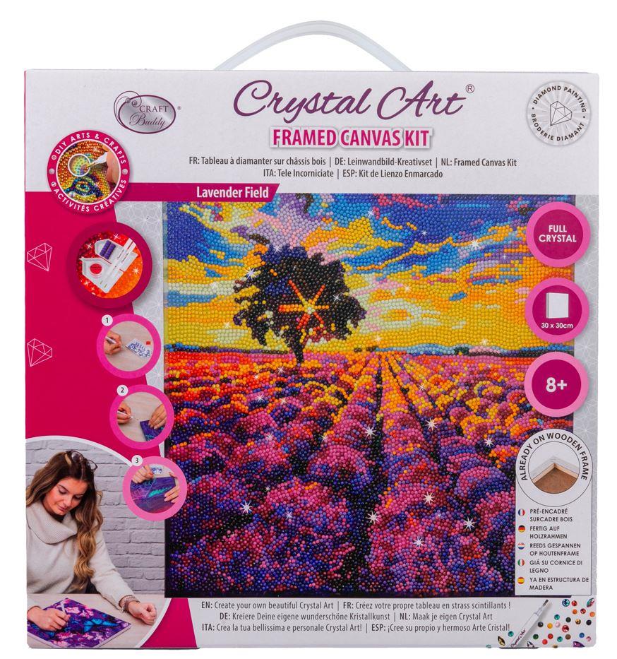 אומנות קריסטל - תמונת קנבס שדות לבנדר 30*30 אומנות קריסטל - תמונת קנבס שדות לבנדר 30*30