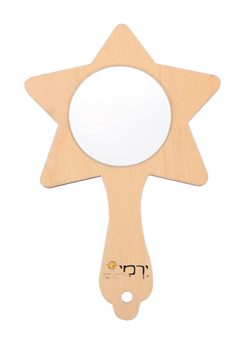 מראה מעץ + ידית ליצירה