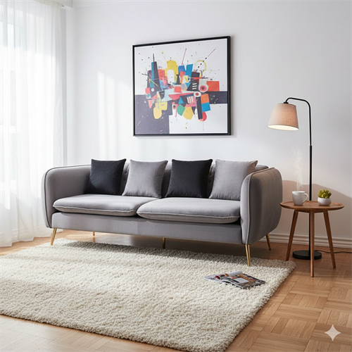 ספה תלת מושבית דגם ברצלונה צבע אפור