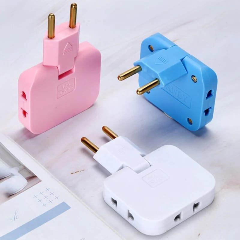 מפצל חשמלי מתקפל ושטוח למטיילים לשדות תעופה ולבית רב שקע 250V 16A TRAVEL CONVERTOR תכלת קמפינג לייף