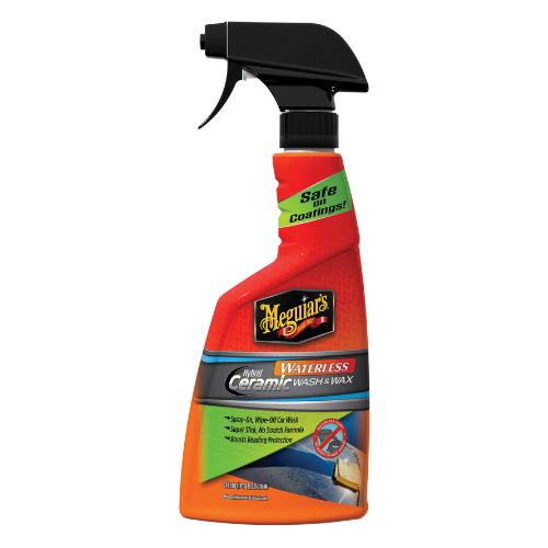 ספריי רחיצה+ווקס קרמי ללא מים - WATERLESS HYBRID CERAMIC WASH&WAX מבית MEGUIAR'S | תכולה 710 מ"ל
