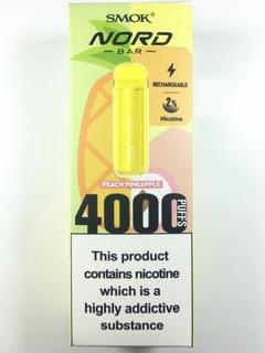 סיגריה אלקטרונית חד פעמית כ 4000 שאיפות SMOK nord bar בטעם אננס אפרסק Peach Pineapple
