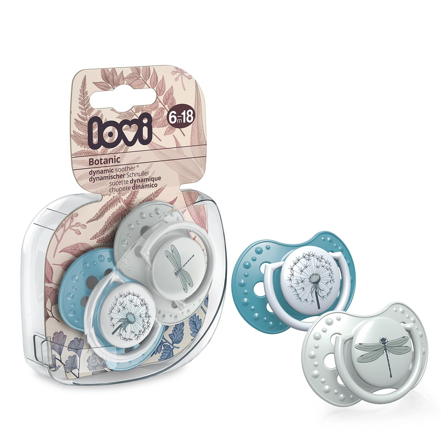 זוג מוצצי לאבי מהדורת בוטניקה 6-18 כחול