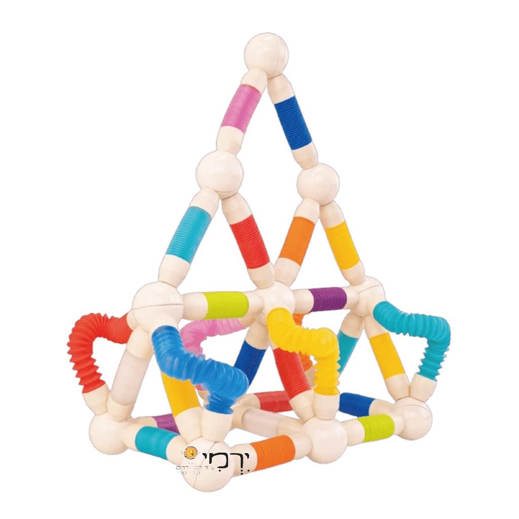 צינורות גמישים מגנטים + כדורים - 108 חלקים