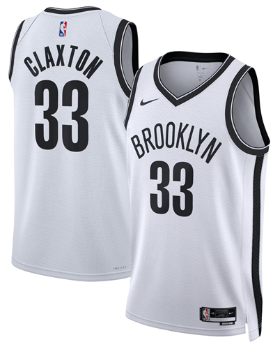 גופיית ברוקלין ניקולס קלקסטון NBA לבנה