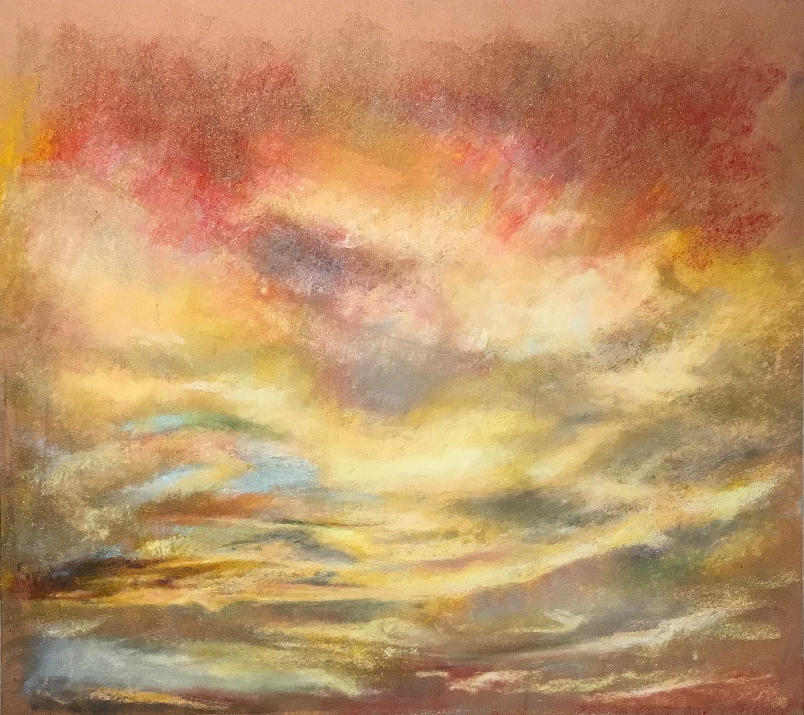 Clouds , 2023, chalk on paper, 50x50 cm