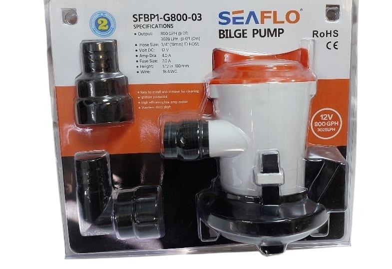 משאבת מים SEAFLO לסירה משאבה חשמלית SEAFLO BILGE PU 800 וולט 12 קמפינג לייף