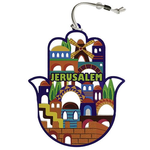 חמסה צבעונית עיצוב "ירושלים" 17 ס"מ