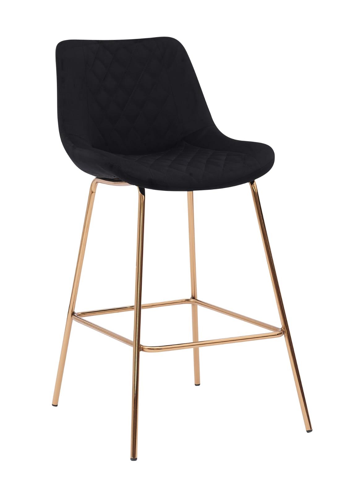 כסא בר מעוצב דגם ליסבון גולד שחור