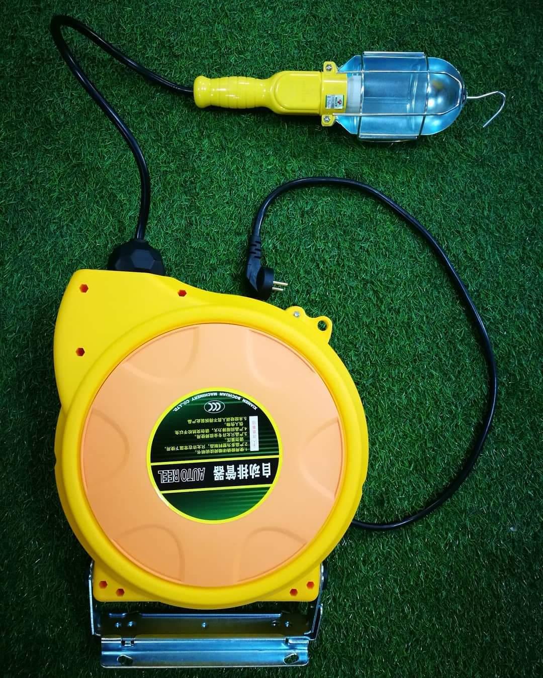 גלגלת תאורה אוטומטית קפיצית 15 מטר למוסך קמפינג לייף