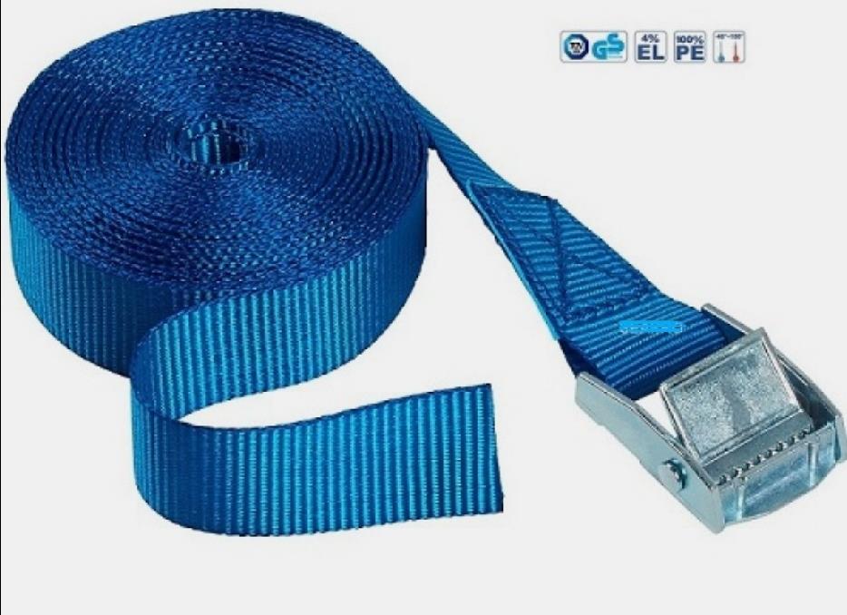 רצועה קשירה והידוק אוטומטי לחצן קפיצי 3 מטר  צבע כחול