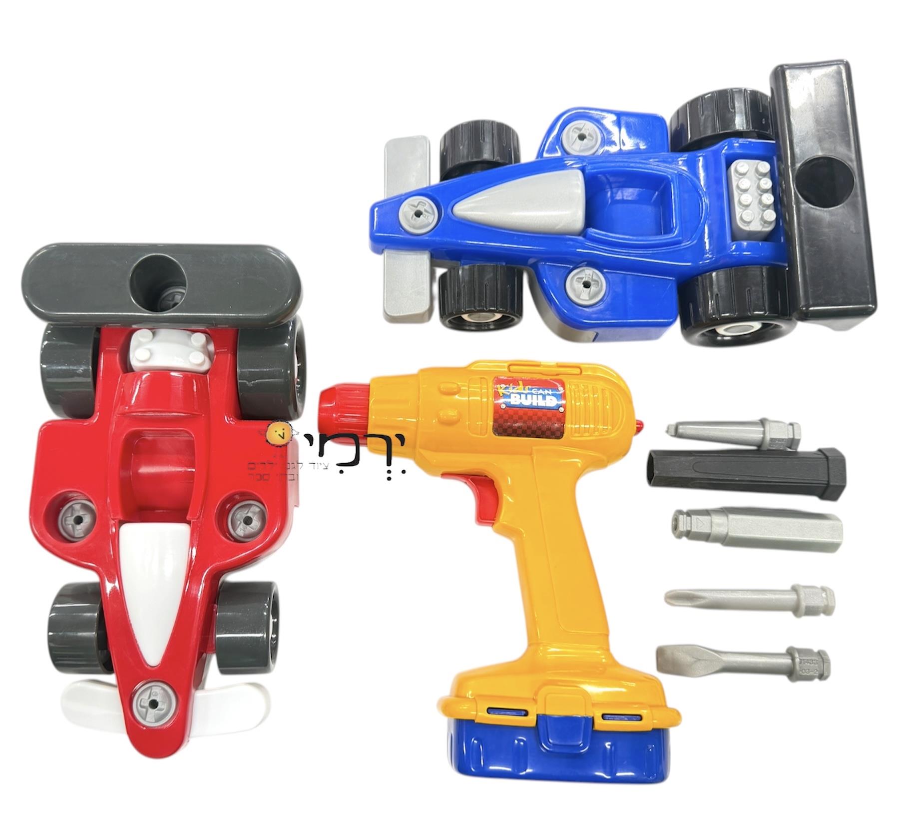 משחק מכוניות + מברגה לפירוק והרכבה איכותי