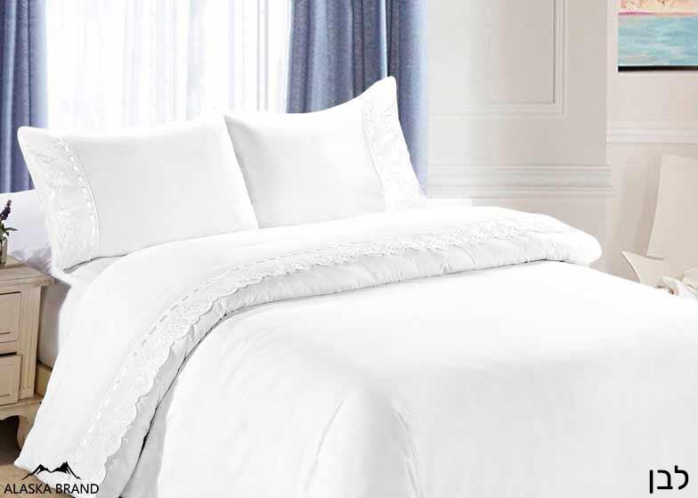 סט מצעים גן עדן Alaska Heaven מהודר בשילוב תחרה | מבחר צבעים