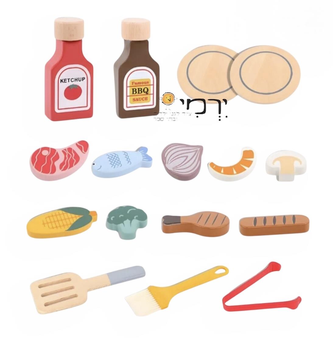 מנגל + אביזרים מעץ