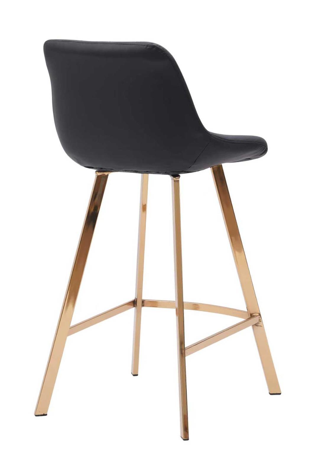 כסא בר מעוצב דגם ניס גולד דמוי עור שחור כסא בר מעוצב דגם ניס גולד דמוי עור שחור