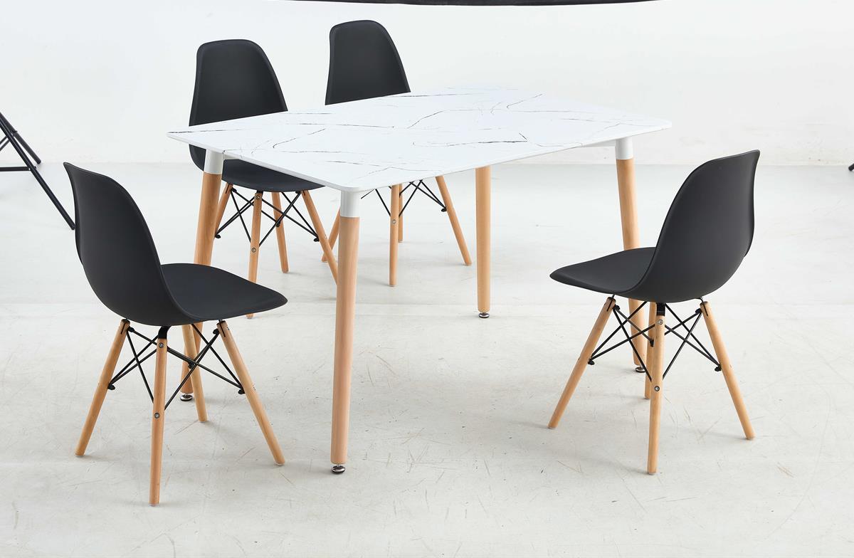 פינת אוכל לבית דגם פריז צבע דמוי שיש + 4 כסאות