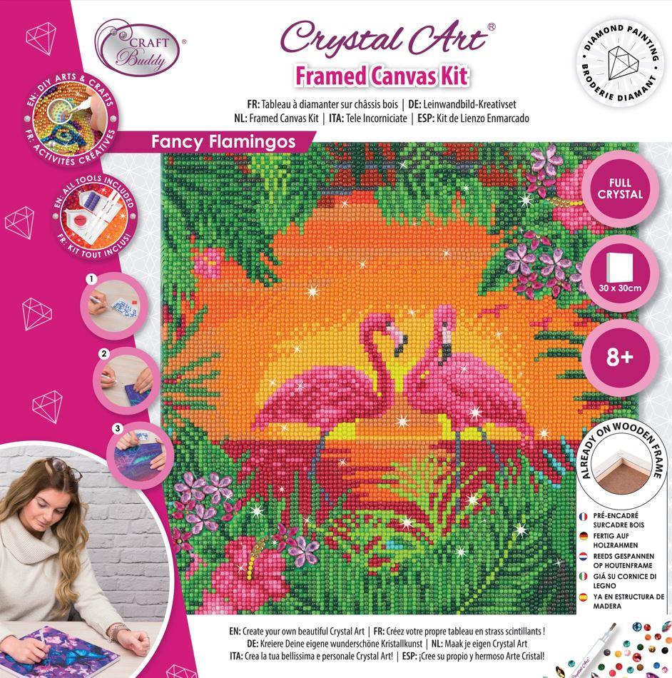 אומנות קריסטל - תמונת קנבס פלמינגו 30*30 אומנות קריסטל - תמונת קנבס פלמינגו 30*30