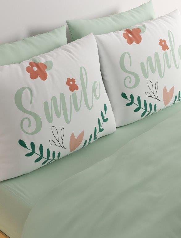 סט מצעים מיטה וחצי 100% כותנה דגם - סמייל