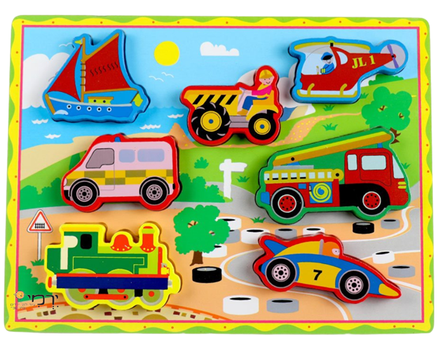 פאזל עץ תלת מימד כלי תחבורה