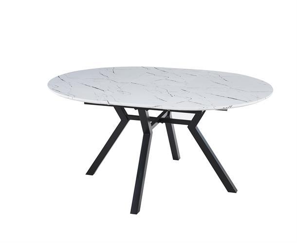 שולחן פינת אוכל עגול נפתח דגם מאליבו צבע דמוי שיש לבן שולחן פינת אוכל עגול נפתח דגם מאליבו צבע דמוי שיש לבן