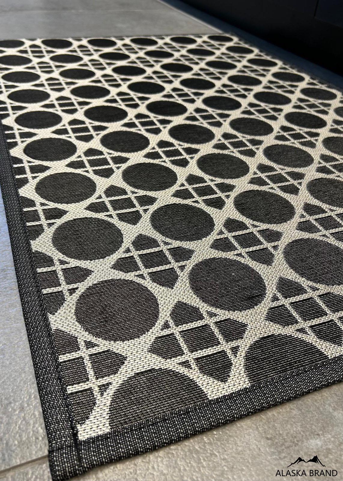 שטיח איכותי בתוספת גומי בתחתית דגם - טופז שחור | מתנקה בקלות! במבחר מידות