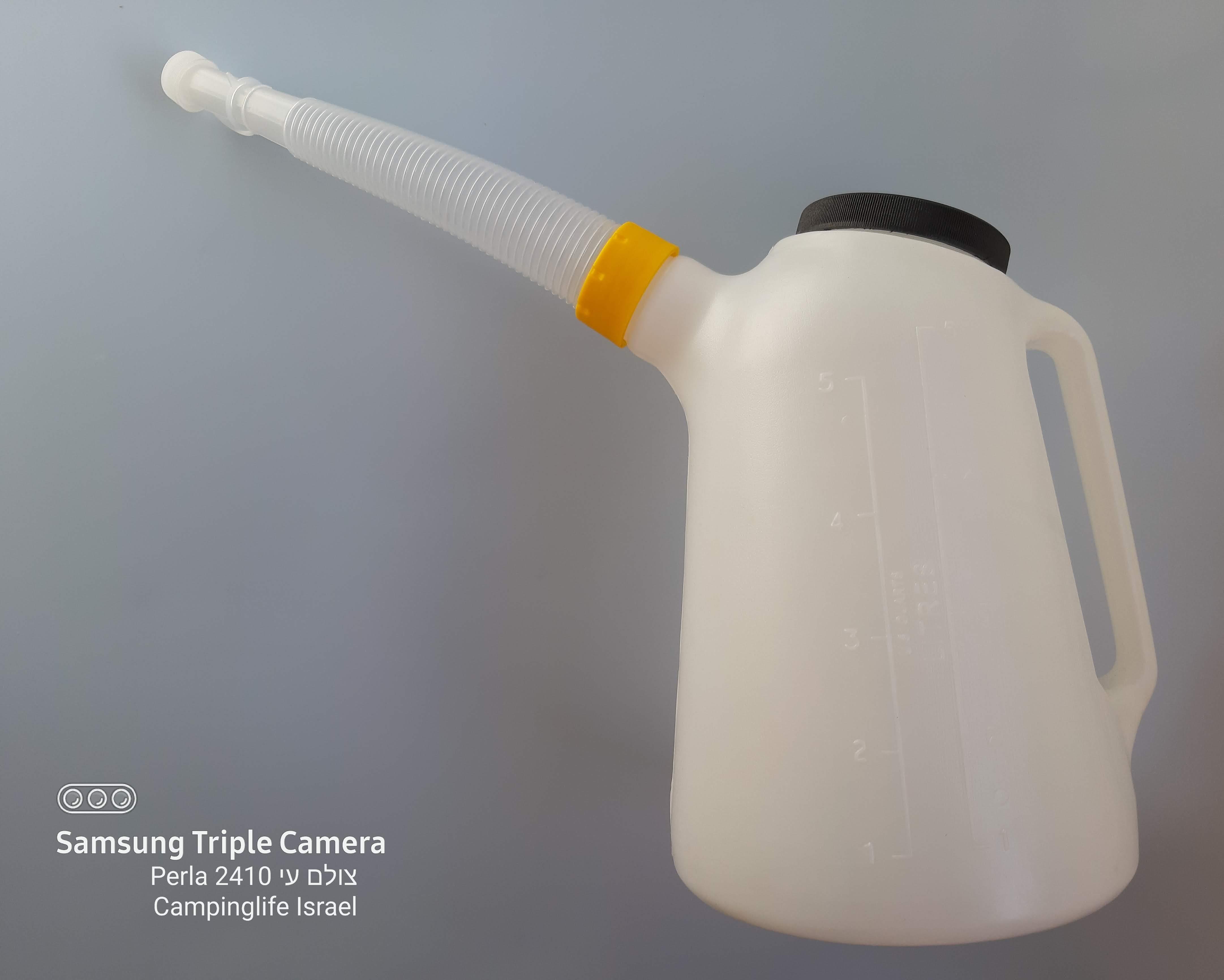 מיכל 5 ליטר עם משפך גמיש למעבדות ומפעלים מיכל מעבדה קמפינג לייף