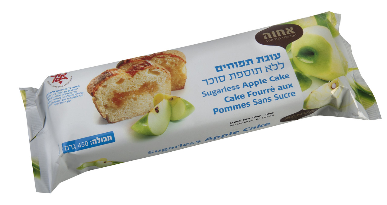 אחוה עוגה ללא סוכר 450גר. תפוחים - מבצע 2 יח' אחוה עוגה ללא סוכר 450גר. תפוחים - מבצע 2 יח'