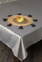 מפת שולחן מלבנית / עגולה בסגנון גאומטרי דגם - ברלין אפור + 🎁 מגן שולחן במתנה 🎁
