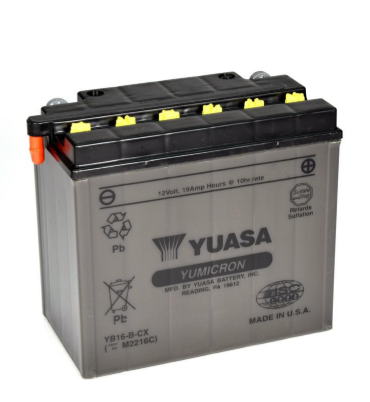 מצבר לאופנוע 19 אמפר yb16b-cx