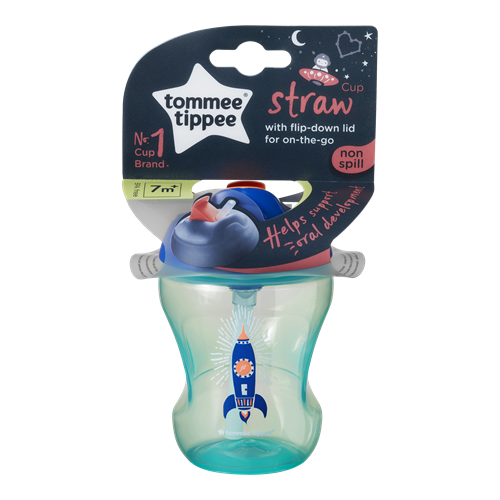 כוס שתייה 230 מ"ל 7m+ עם קש מסדרת Tommee Tippee Cup Straw