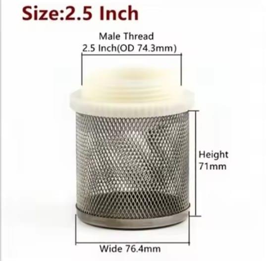 פילטר 2.5'' צול מסנן סולר נפט שמן או מים נירוסטה שאיבה למשאבות סולר חשמליות ולכל מטרה קמפינג לייף