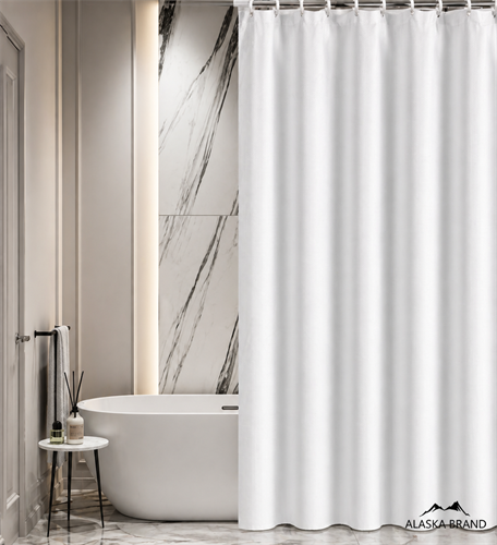 וילון אמבטיה איכותי תוצרת ישראל בצבע - לבן | 200X180 | 180X240 | 180X180