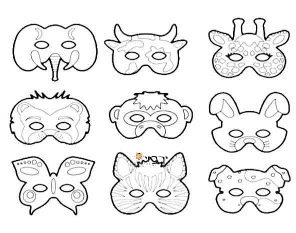 מסכות חיות לצביעה - 36 יח'