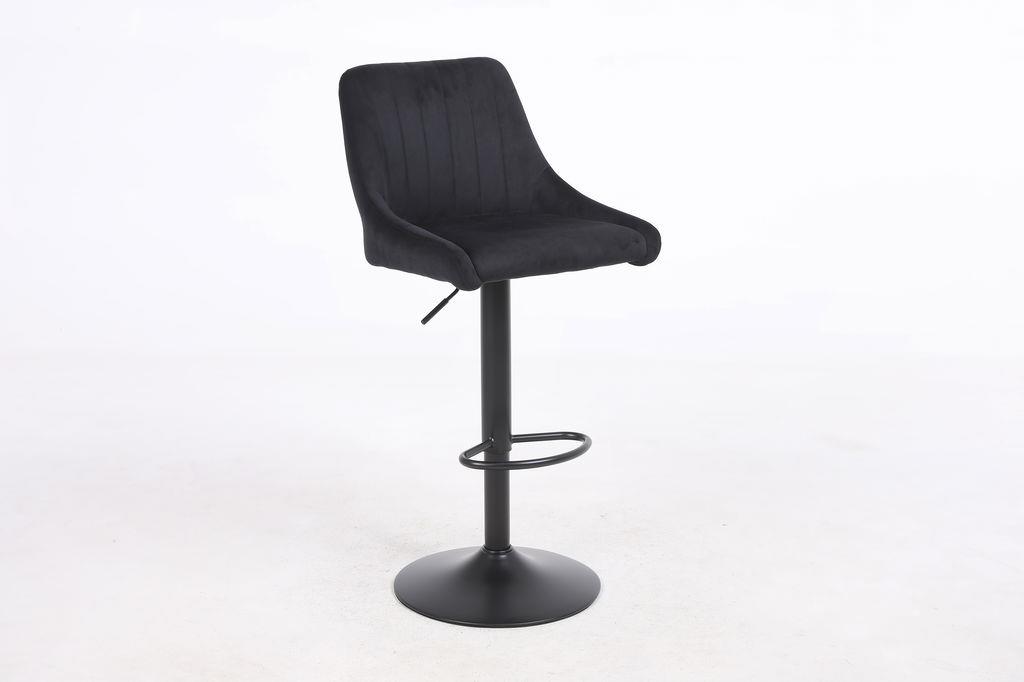 כסא בר מעוצב דגם ספרד בד צבע שחור