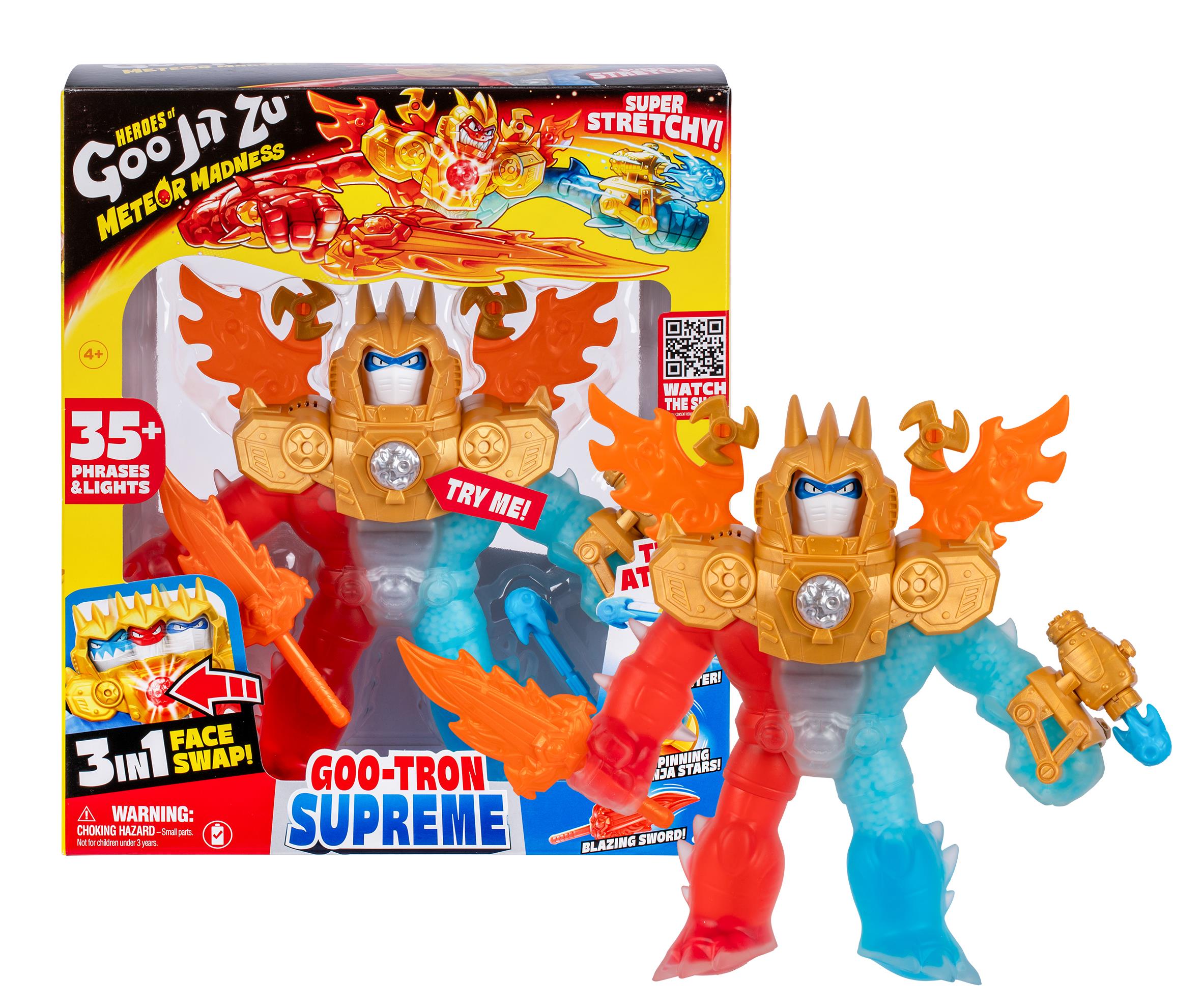 גו ג'יט זו - דמות נמתחת ומחליפה ראשים טירוף המטאורים - גו טרון 3IN1 שלושה גיבורים - Goo Jit Zu גו ג'יט זו - דמות נמתחת ומחליפה ראשים טירוף המטאורים - גו טרון 3IN1 שלושה גיבורים - Goo Jit Zu