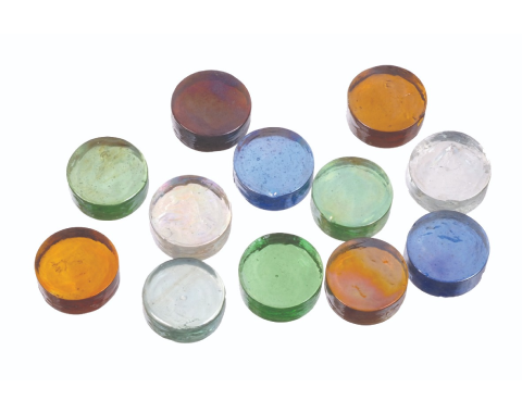 אבני זכוכית עגולות ליצירה והדבקה