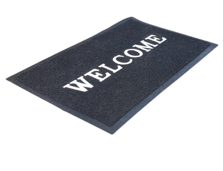 שטיח כניסה -  L  - welcome -שטיח כניסה גומי  צבע שחור \ אפור          מידה      60*40   תוצרת סין