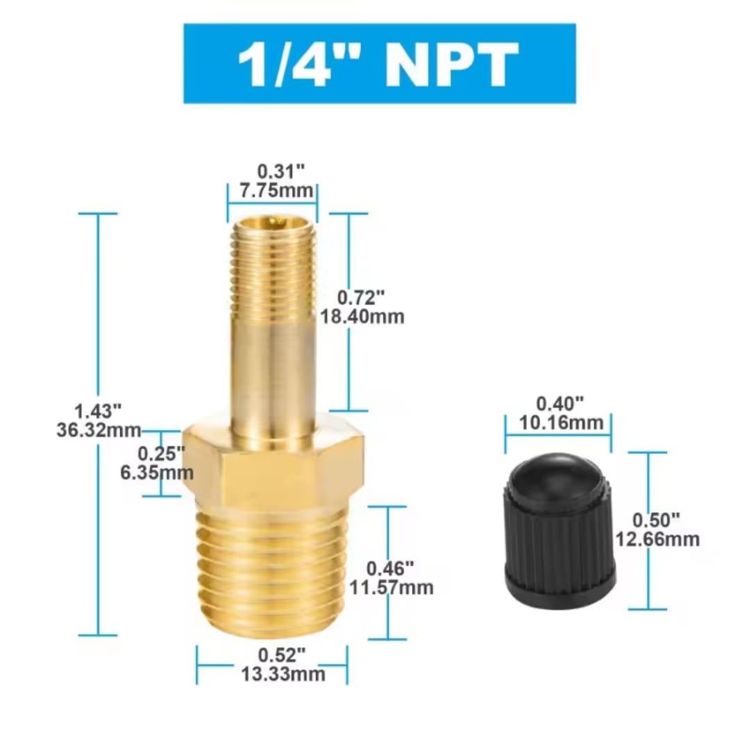 ניפל עם ונטיל הברגה 12.5 ממ רבע 4\1 נקודת חיבור לניפוח קמפינג לייף