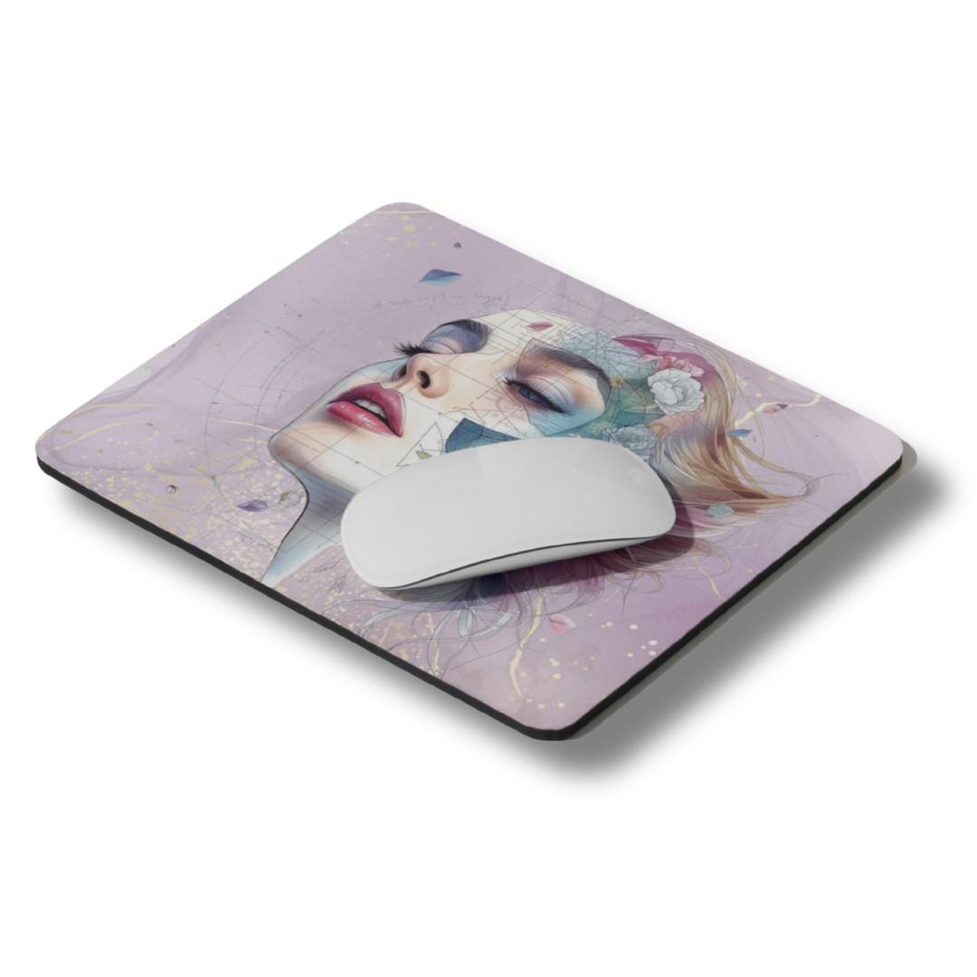 משטח לעכבר איכותי עם הדפסה חדה של דמות נשית מעודנת ודינמית, בסיס מונע החלקה לשימוש נוח במשרד או בסטודיו. משטח לעכבר איכותי עם הדפסה חדה של דמות נשית מעודנת ודינמית, בסיס מונע החלקה לשימוש נוח במשרד או בסטודיו.