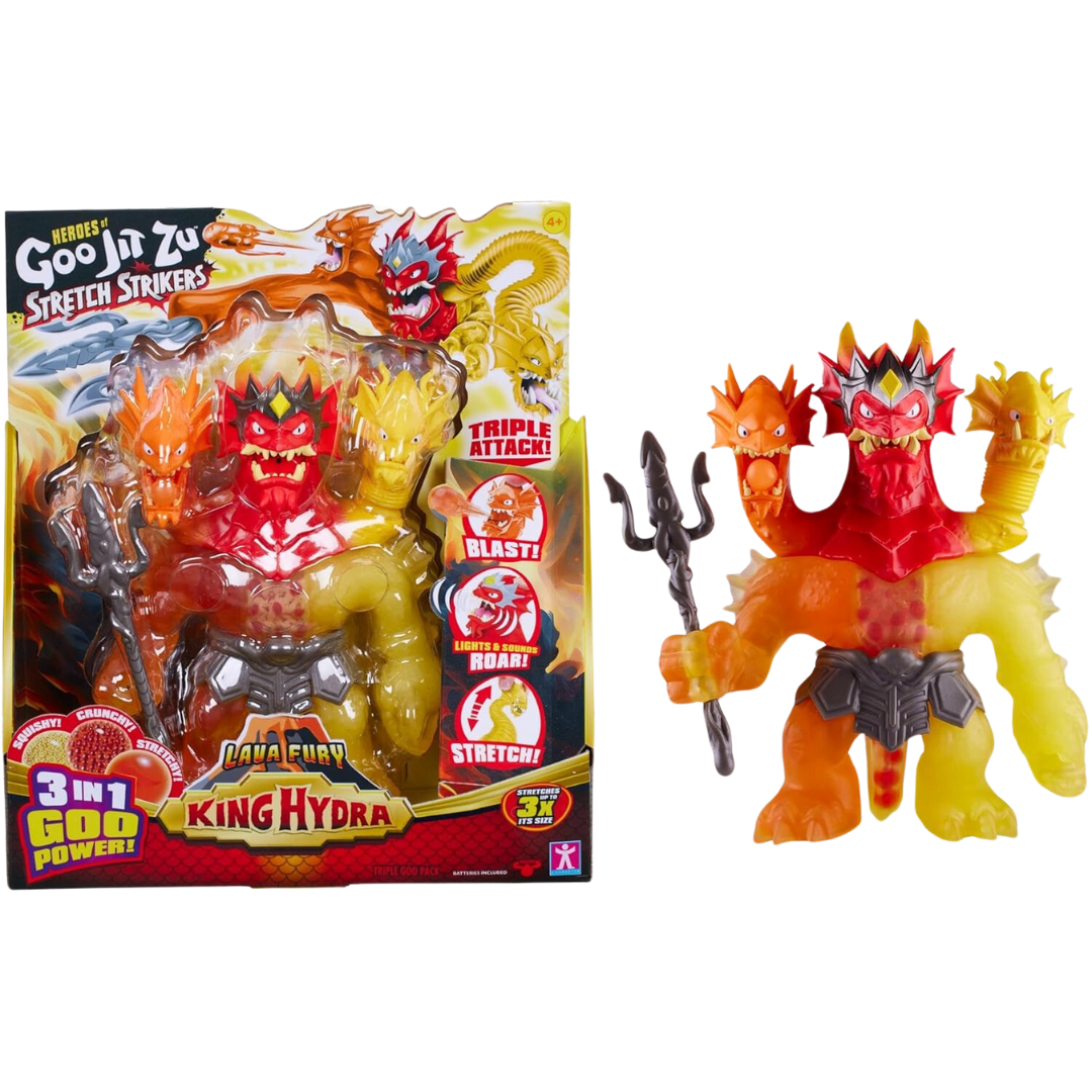 גו ג'יט זו - דמות נמתחת זעם הלבה - סטרץ' Lava Fury קינג HYDRA אדום - Goo Jit Zu גו ג'יט זו - דמות נמתחת זעם הלבה - סטרץ' Lava Fury קינג HYDRA אדום - Goo Jit Zu