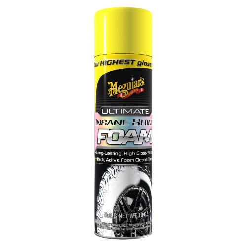 תרסיס קצף לניקוי והברקת צמיגים - ULTIMATE INSANE SHINE FOAM מבית MEGUIAR'S | תכולה 538 גרם