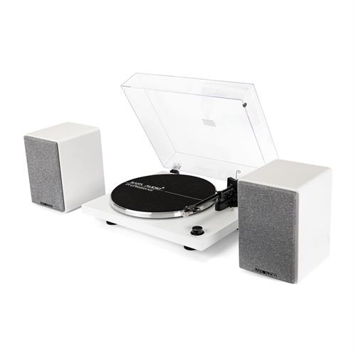 פטיפון מקצועי SAFA -HPH100 משולב רמקולים 60RMS צבע לבן