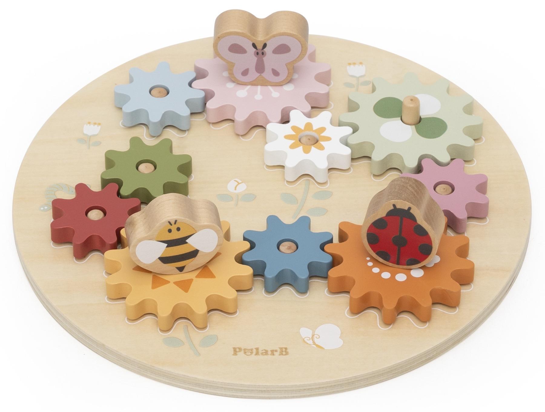 לוח גלגלי שיניים עגול מעץ