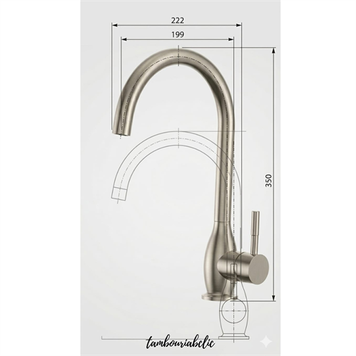 ברז מטבח מעוצב בגובה 35 ס"מ – גימור ניקל מוברש יוקרתי (5 שנות אחריות) ברז מטבח מעוצב בגובה 35 ס"מ – גימור ניקל מוברש יוקרתי (5 שנות אחריות)