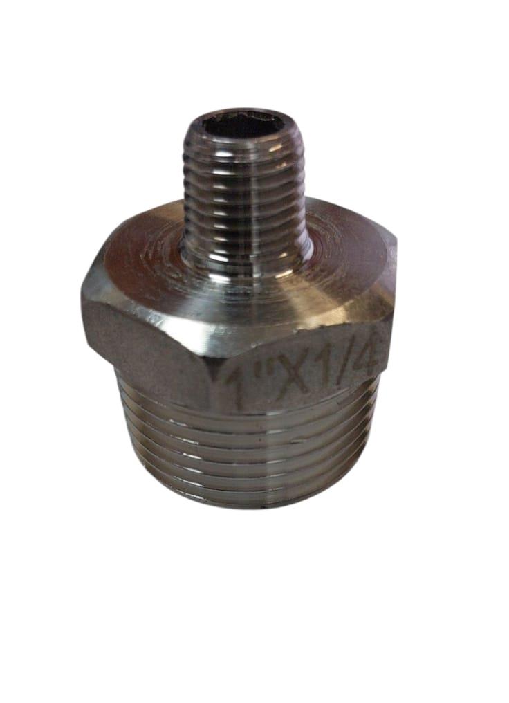 ניפל נירוסטה מעבר מהברגה 1'' צול להברגה 1/4 רבע ולהיפך זכר דו צדדי קמפינג לייף