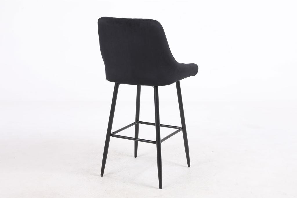 כסא בר מעוצב דגם ברצלונה בד שחור