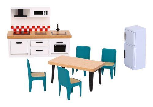 בית בובות מפואר מעץ + ריהוט בית בובות מפואר מעץ + ריהוט